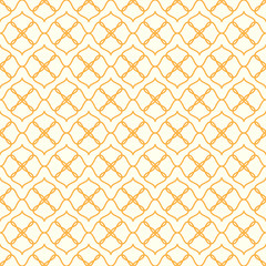 Orange Curve Flower Seamless Pattern in Vintage Style