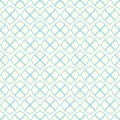 Blue Curve Flower Seamless Pattern in Vintage Style
