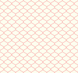 Pink Retro Net Seamless Pattern on Pastel Background
