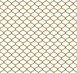 Brown Retro Net Seamless Pattern on Pastel Background