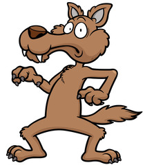 Fototapeta premium Vector illustration of Wolf cartoon