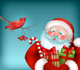 Santa is Listening to the Bird Singing