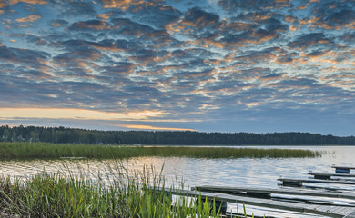 Lilaste lake is the main fishing spot near Riga, Latvia