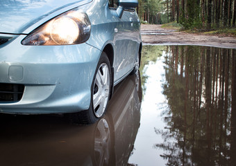 Car on dirt road