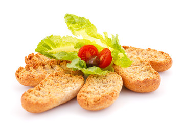 Rusks with vegetables