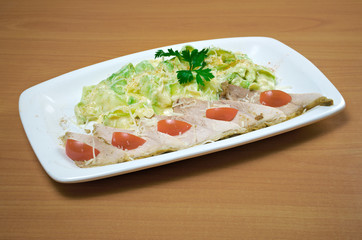 chicken fillet with stewed zucchini