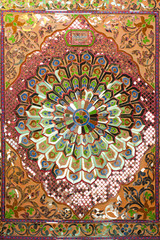 Myanmar art on the wall at Sutaungyai Pagoda in Mandalay Hill.