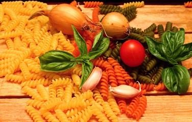 Fototapeta na wymiar Colored pasta