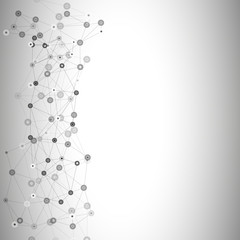 Molecule structure, gray background for communication, vector