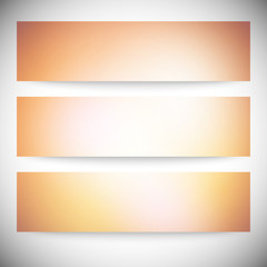 Set of horizontal banners. Abstract multicolored defocused