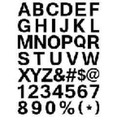 Pixel Font - Alphabets and numerals characters in retro square