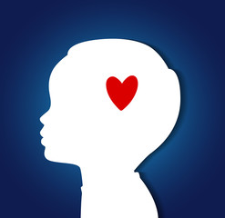 Child head with heart