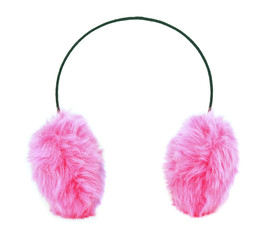 Pink furry ear muffs