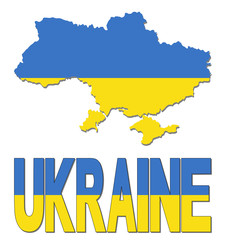 Ukraine map flag and text illustration