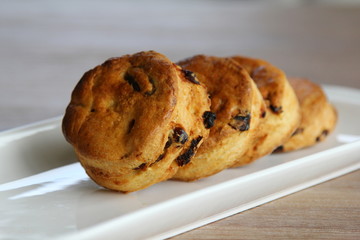 Raisins cream biscuits scones