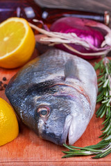 Fresh dorado on a cutting board