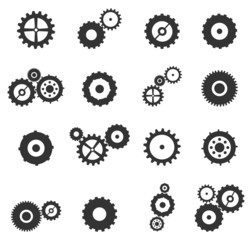 Gears And Cog Wheels Icons Set Vector Isolated On White
