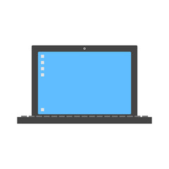 Black vector laptop icon, isolated