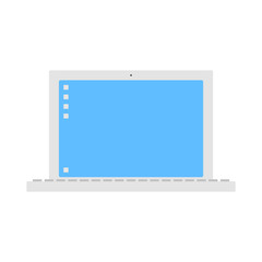 White vector laptop icon, isolated