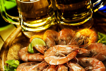 Shrimps and beer
