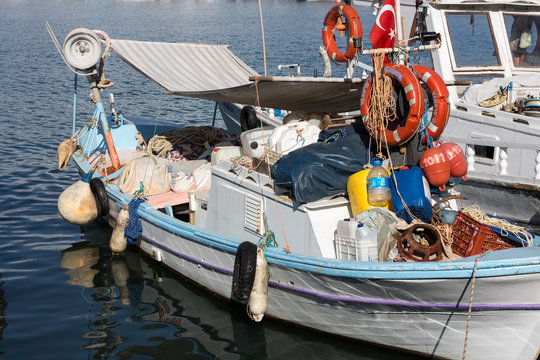 Fishing Boats in the port of Alanya . Turkey