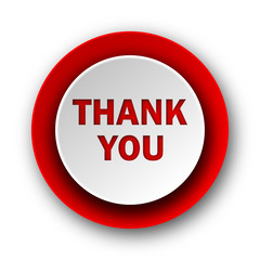 thank you red modern web icon on white background