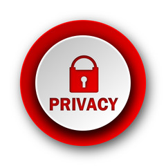 privacy red modern web icon on white background