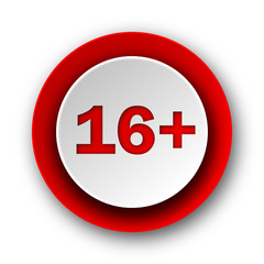 adults red modern web icon on white background