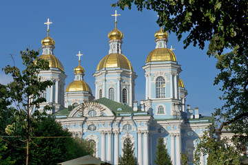 Fototapeta na wymiar St. Nicholas Naval Cathedral, Saint Petersburg, Russia