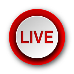 live red modern web icon on white background