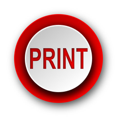 print red modern web icon on white background