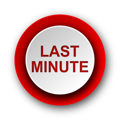 last minute red modern web icon on white background