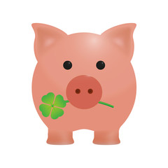 Lucky pig, cloverleaf