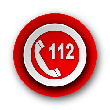 emergency call red modern web icon on white background