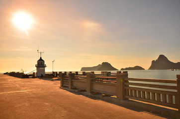 Fototapeta premium Pier on the Sea at Sunrise