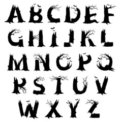 Halloween horror alphabet letters