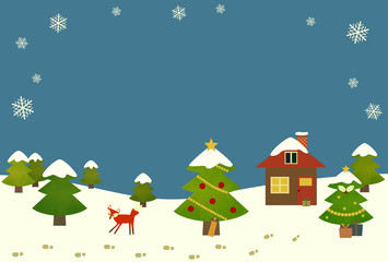Fototapeta na wymiar Christmas landscape background