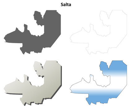 Salta blank outline map set