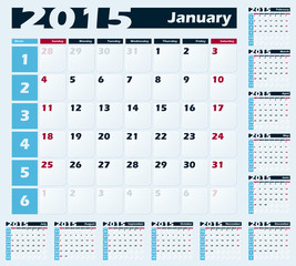 Calendar 2015 vector design template