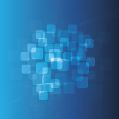 Transparent Squares On Blue Background