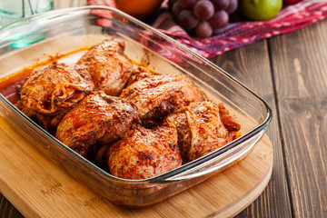 Marinated chicken drumsticks