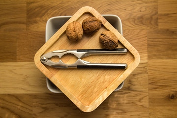 Walnuts and nutcracker, autumn time