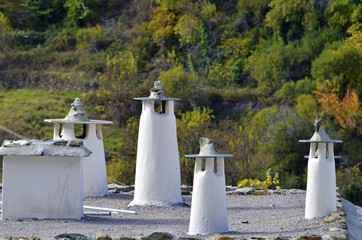 Traditional Moorish chimneys in the Alpajarras