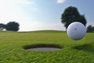 golf hole and ball