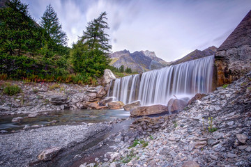 waterfall in western alps