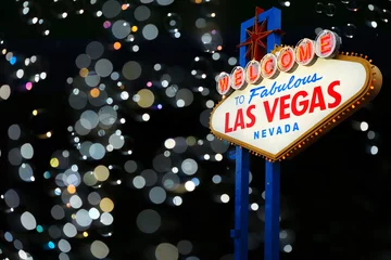Küchenrückwand glas motiv Willkommen im Las Vegas-Zeichen © somchaij