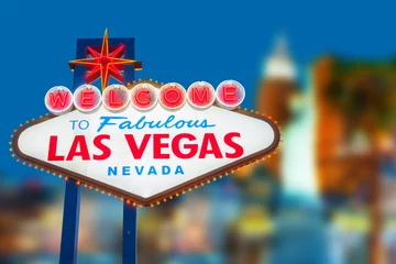 Muurstickers Welkom bij het Las Vegas-bord © somchaij