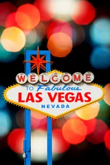 Foto op Canvas Welkom bij Las Vegas Sign © somchaij