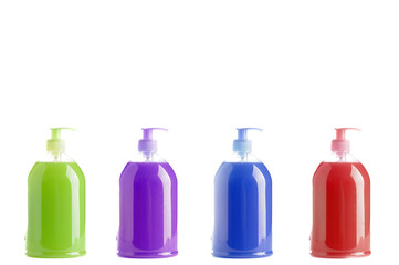 Set of different hand sanitizer soap dispenser