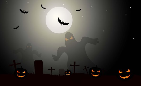 Horror Halloween Background-Vector